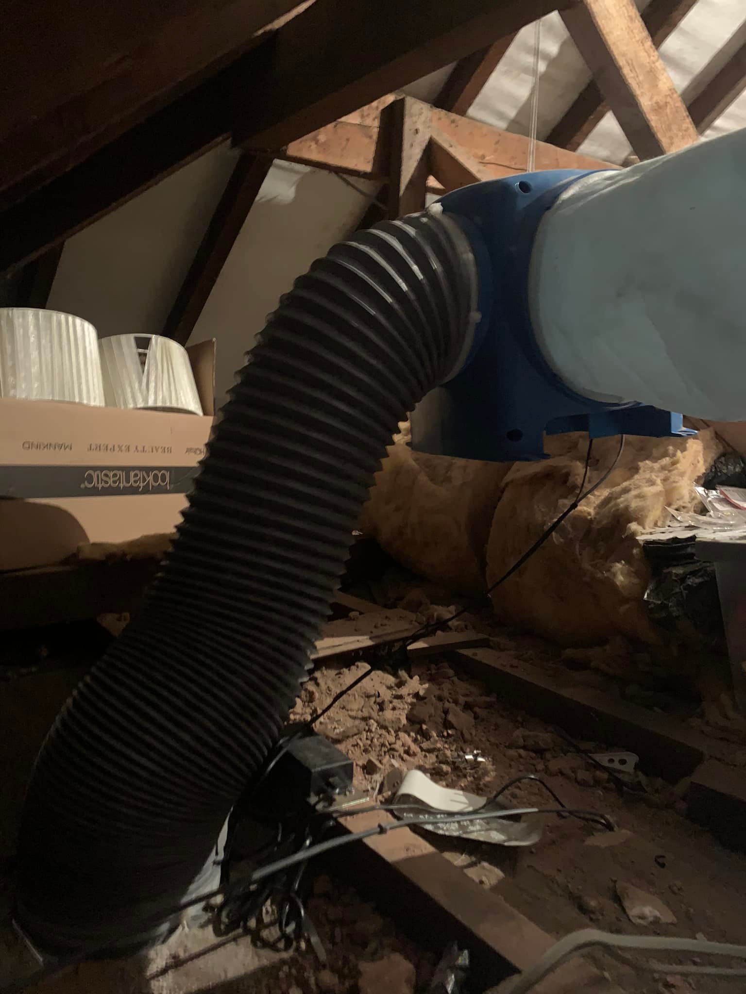 Extractor fan in a loft